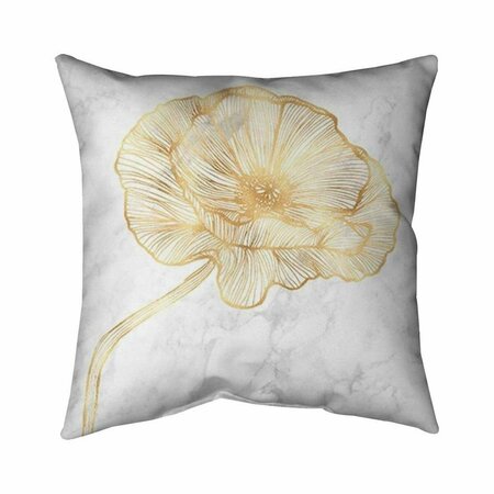 BEGIN HOME DECOR 20 x 20 in. Golden Poppy Flower-Double Sided Print Indoor Pillow 5541-2020-FL301-1